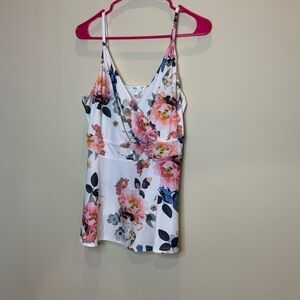 VENUS Pink and White Floral Sleeveless Camisole